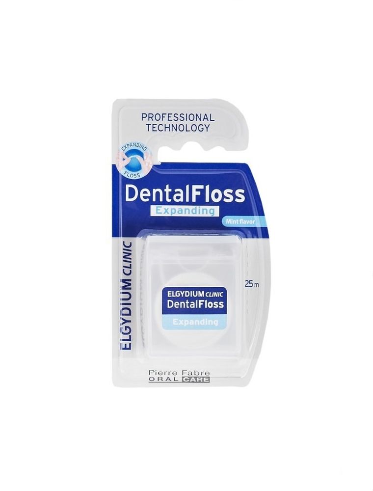 Elgydium, pęczniejąca nić dentystyczna, miętowa, 25 m