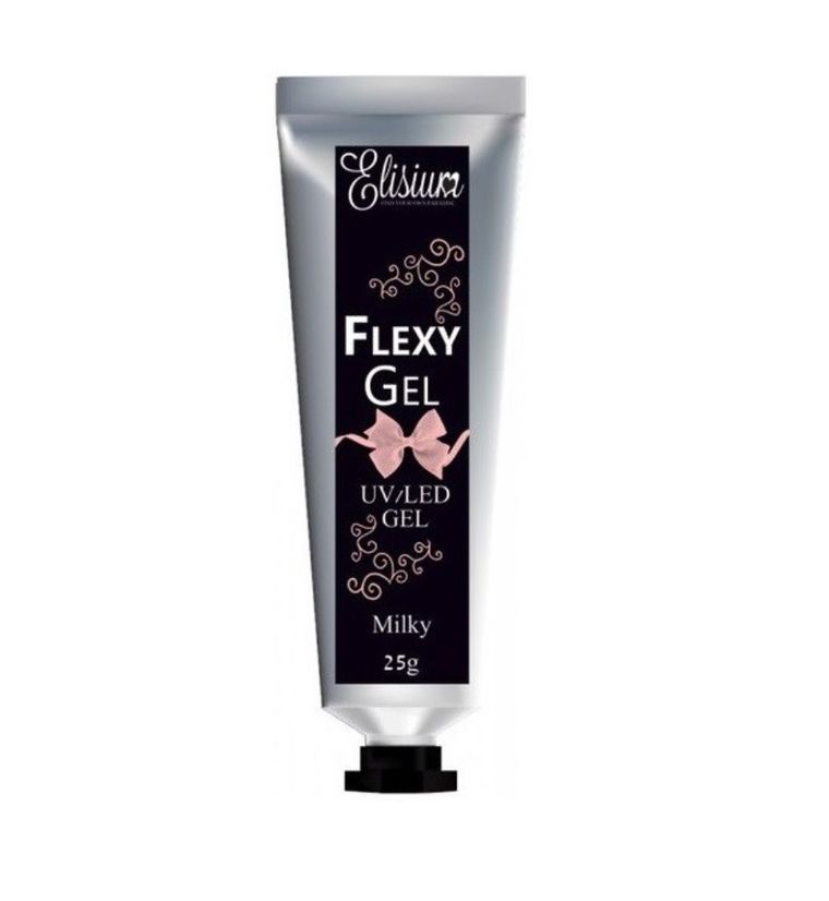 Elisium, Flexy Gel, żel do przedłużania paznokci, Milky, 25g
