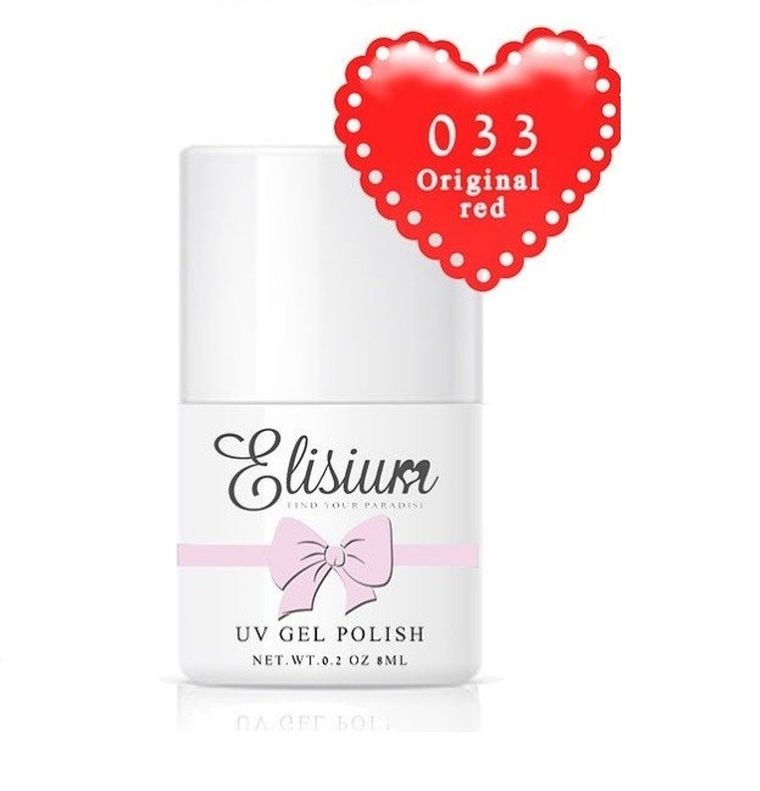 Elisium, UV Gel Polish, lakier hybrydowy, 033 Original Red, 8 ml