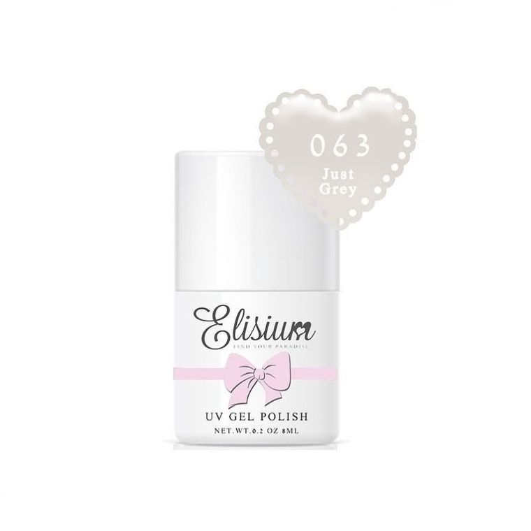 Elisium, UV Gel Polish, lakier hybrydowy do paznokci, 063 Just Grey, 8 ml