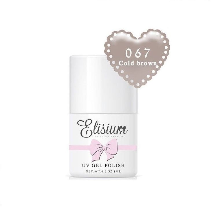 Elisium, UV Gel Polish, lakier hybrydowy do paznokci, 067 Cold Brown, 8 ml