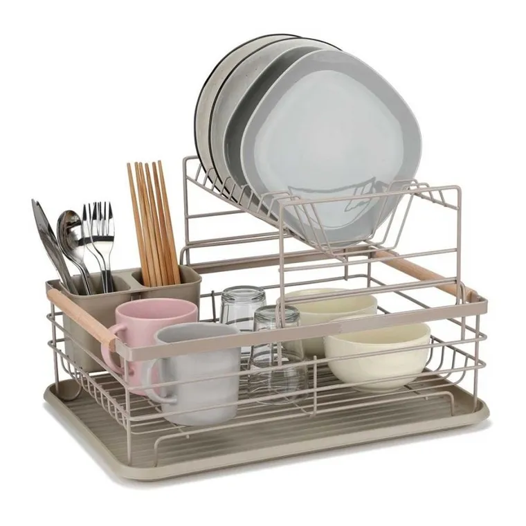 Elitehoff, suszarka do naczyń z ociekaczem i tacą, beżowa, e-8190