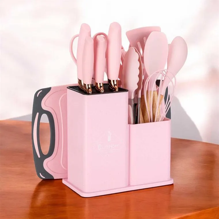 Elitehoff, zestaw noży i przyborów kuchennych w stojaku, 19 elementów