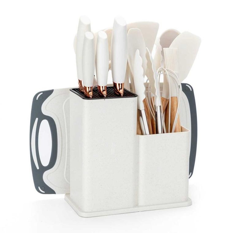 Elitehoff, zestaw noży i przyborów kuchennych w stojaku, 19 elementów