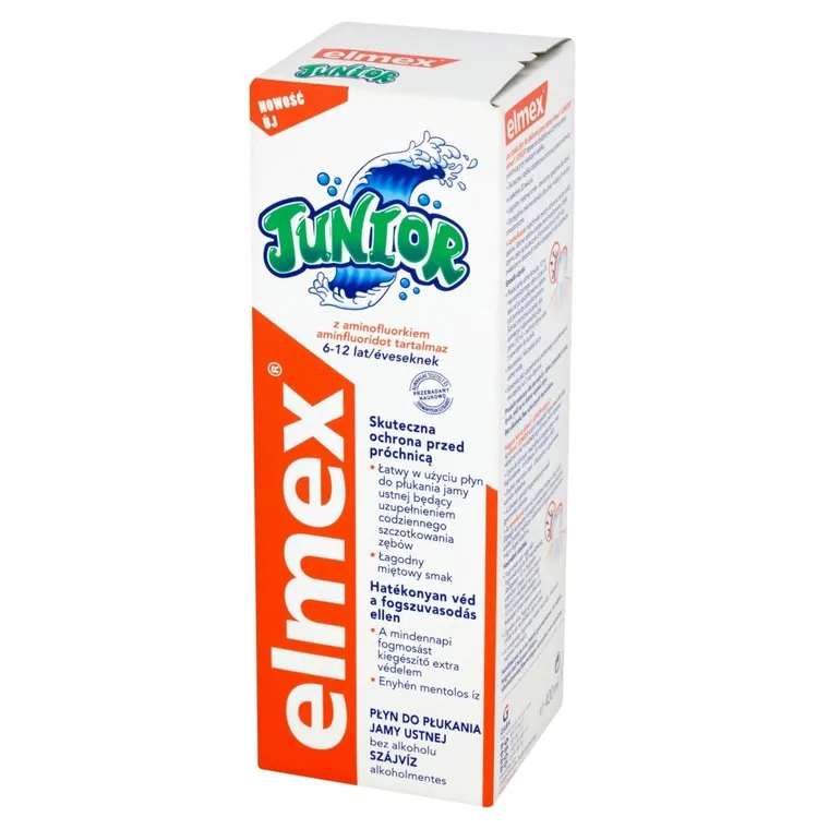 Elmex, Junior, płyn do płukania jamy ustnej dla dzieci 6-12 lat, 400 ml