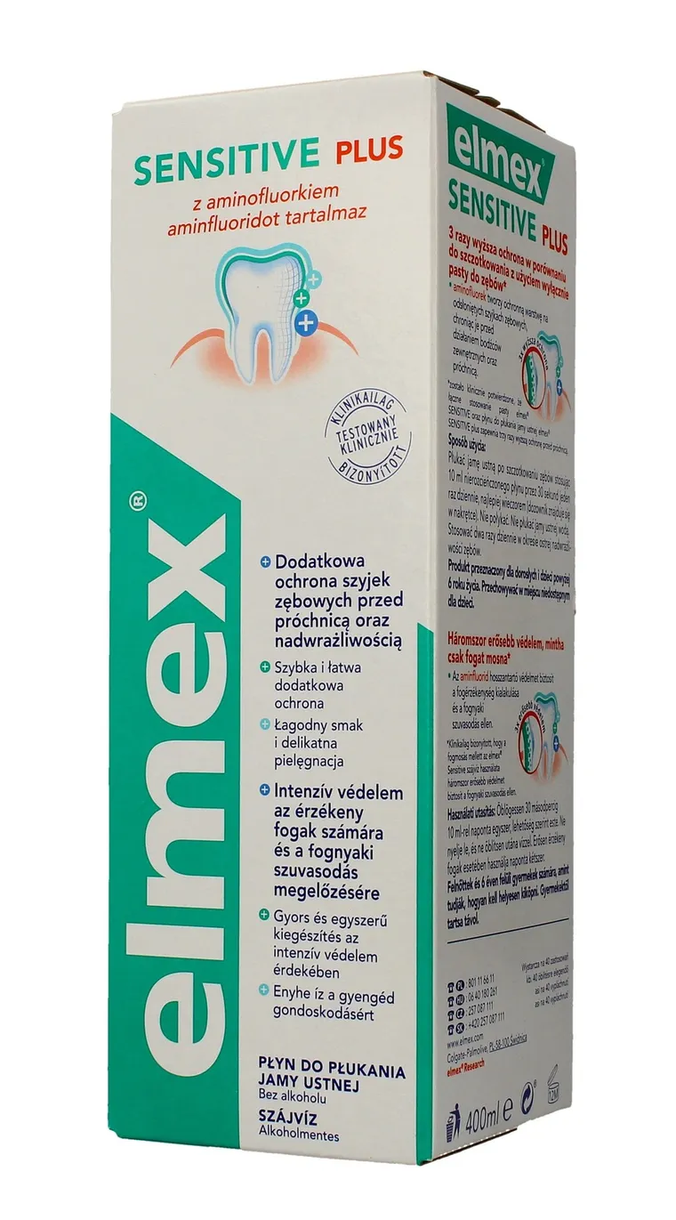 Elmex, płyn do płukania jamy ustnej, Sensitive Plus, 400 ml