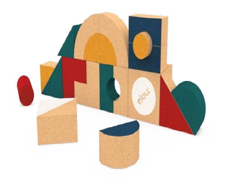 Elou, ekologiczne klocki korkowe, 18 szt.
