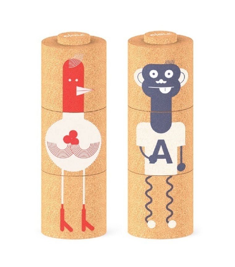 Elou, Piramida kogut i małpa, ekologiczne klocki korkowe, układanka