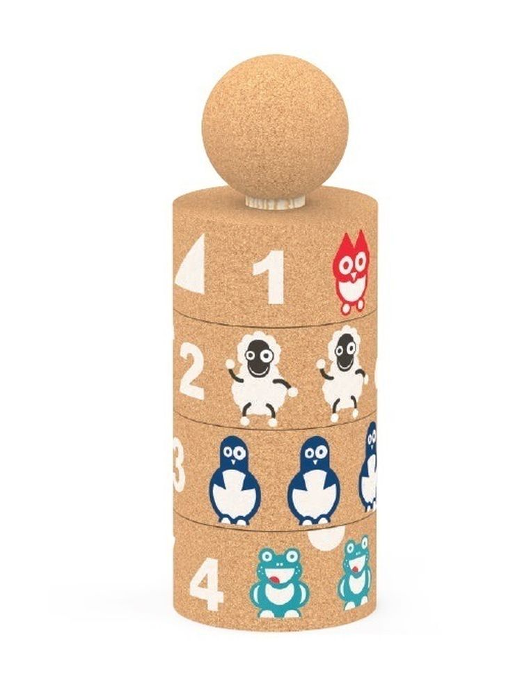 Elou, Piramida ze zwierzątkami, ekologiczne klocki korkowe, układanka