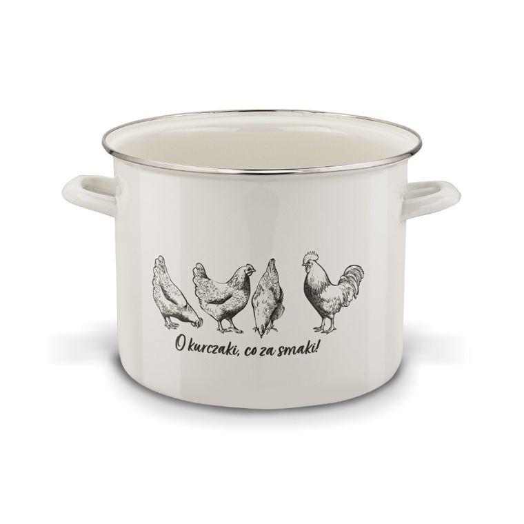Emaliowany garnek, o kurczaki, 28 cm