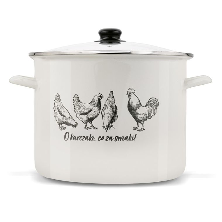 Emaliowany garnek, o kurczaki, 30 cm