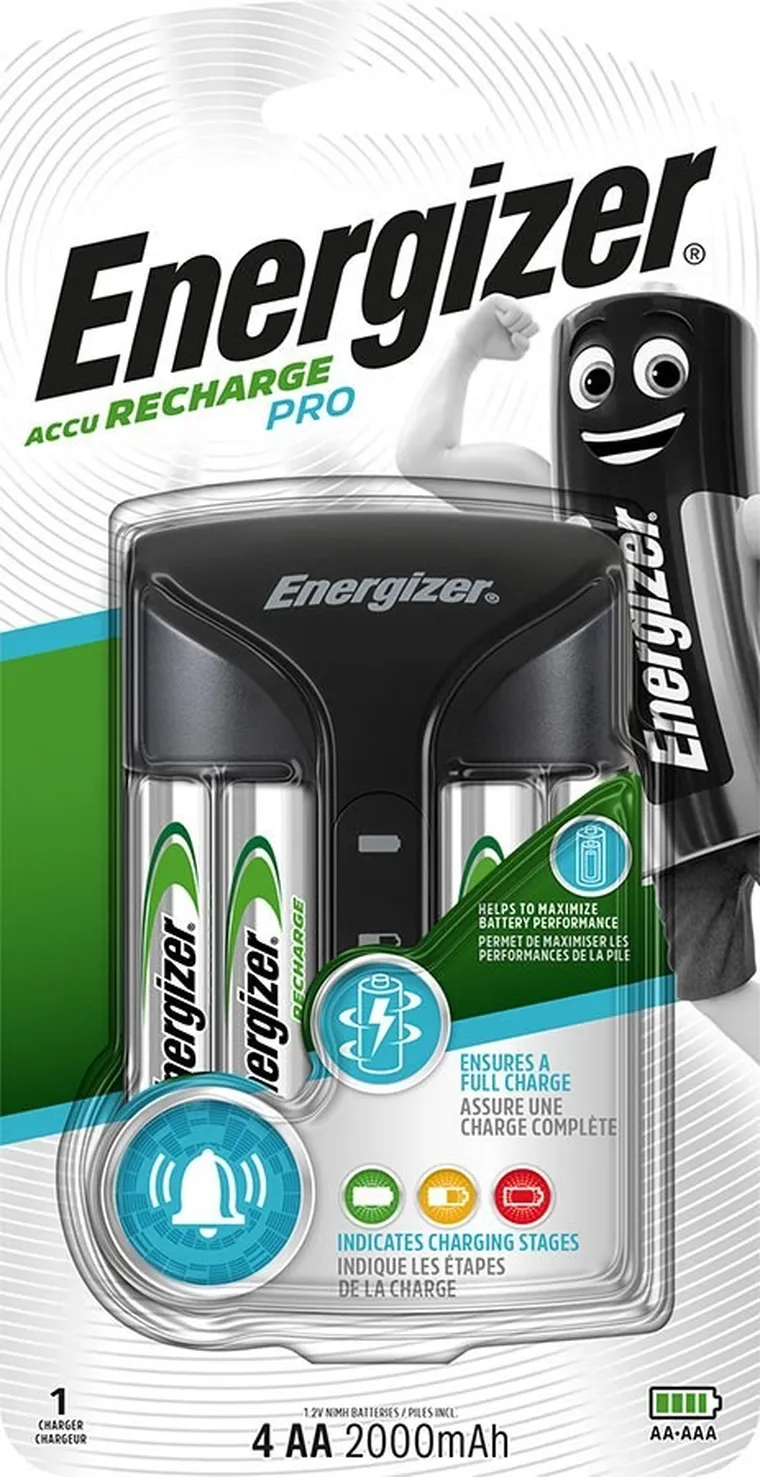 Energizer, Pro Charger, ładowarka 4xAA, HR6 Pow+, 2000mah