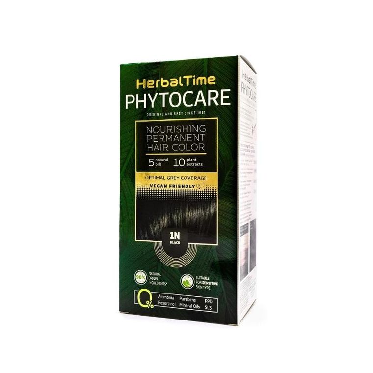 Energy Of Vitamins, Herbal Time Phytocare, farba do włosów naturalna, nr 1n, black