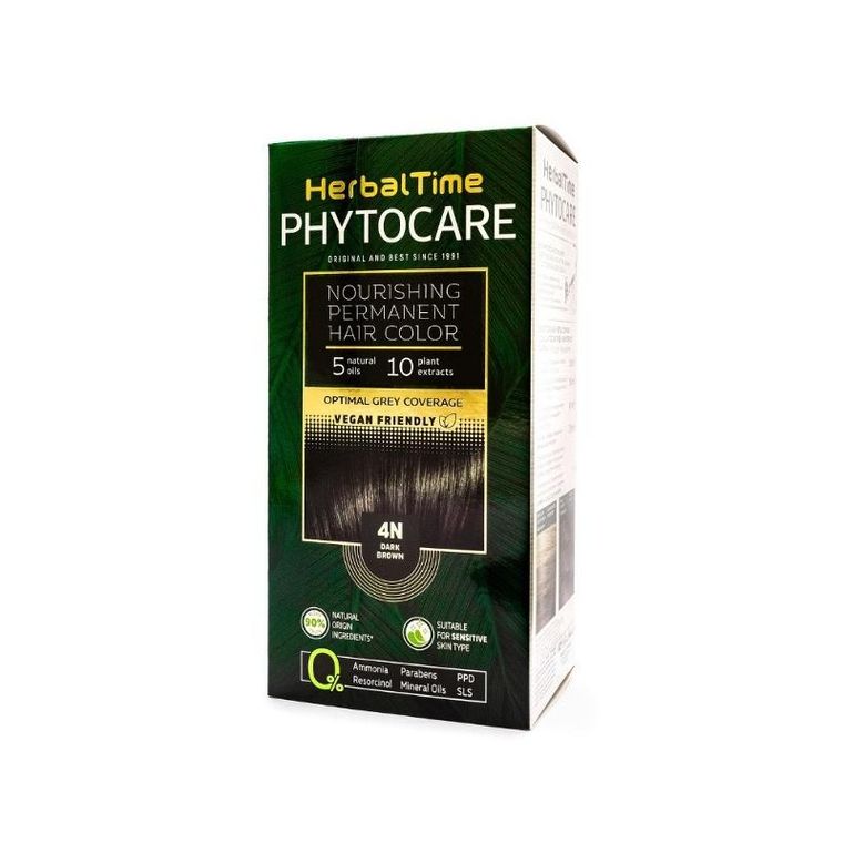 Energy Of Vitamins, Herbal Time Phytocare, farba do włosów naturalna, nr 4n, dark brown