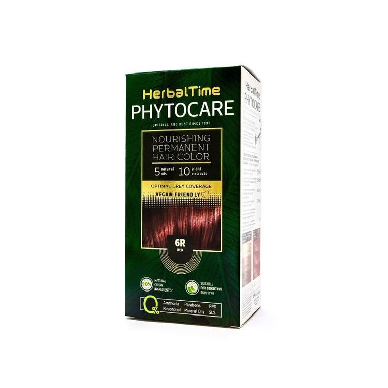 Energy Of Vitamins, Herbal Time Phytocare, farba do włosów naturalna, nr 6r, red