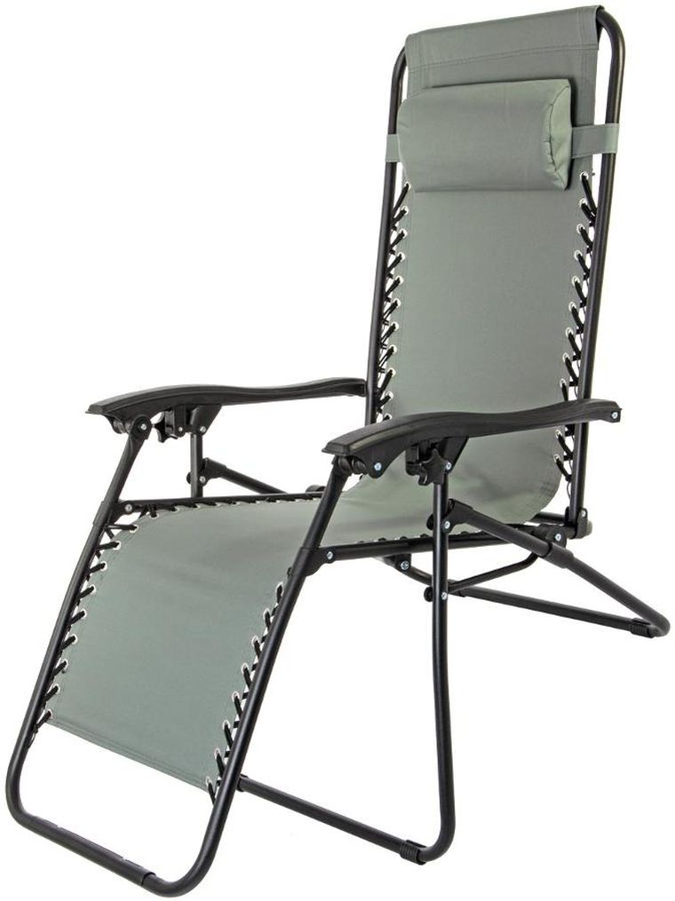 Enero, Bliss, leżak ogrodowy z zagłówkiem, składany, szary