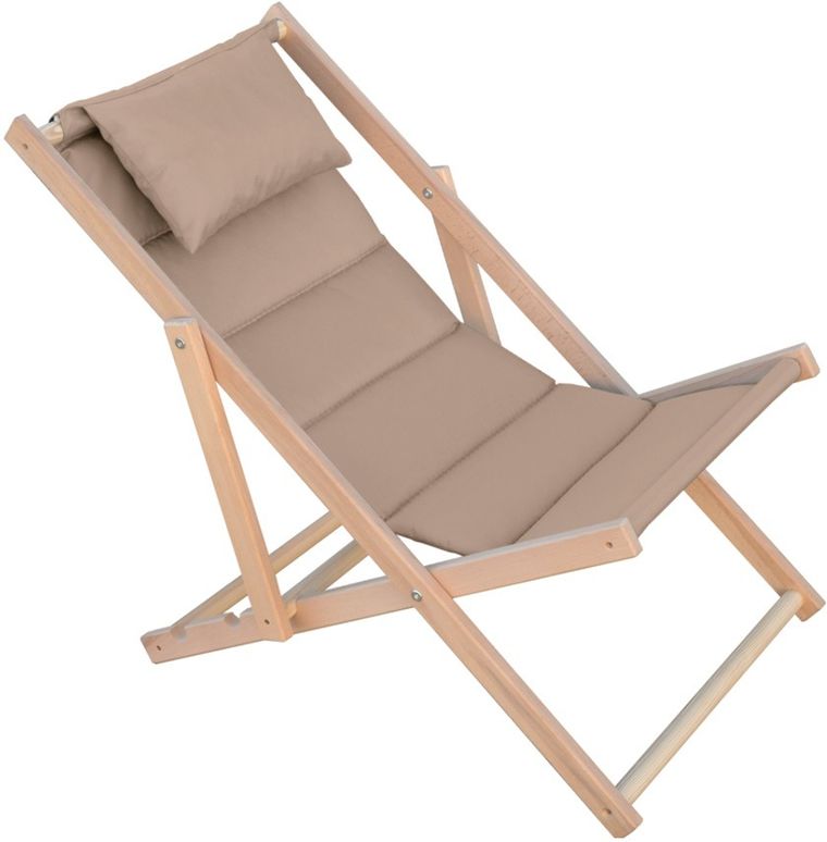 Enero Camp, Classic Soft, leżak z zagłówkiem, taupe