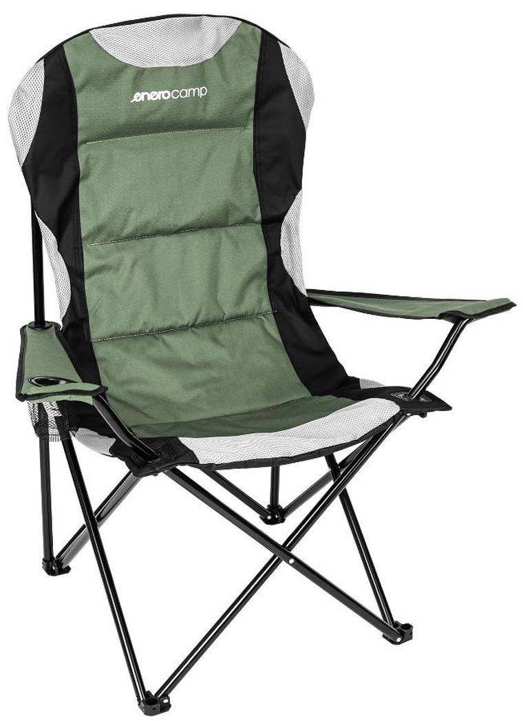 Enero camp, krzesło turystyczne składane lux 60-60-105cm zielono-czarne