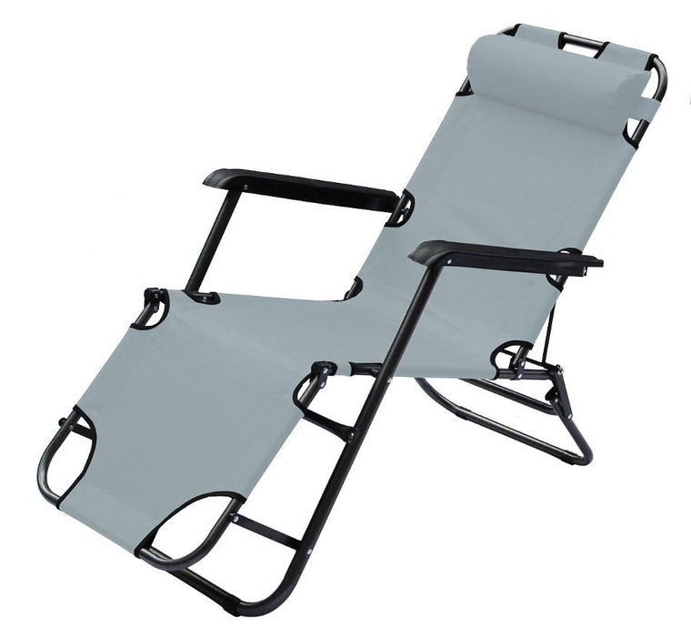 Enero Camp, Level, fotel wielopozycyjny z zagłówkiem, szary