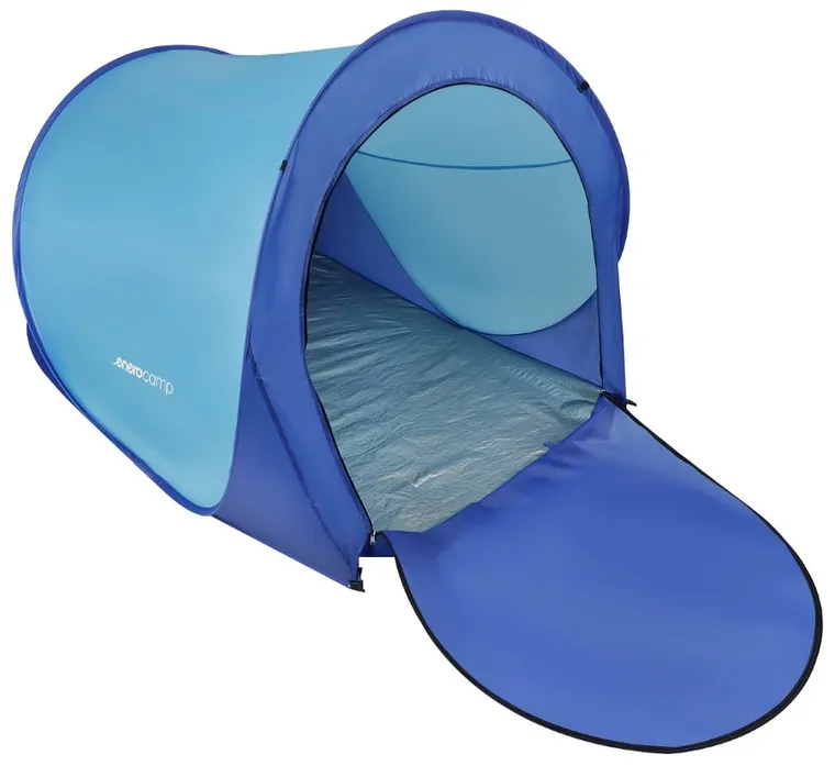Enero Camp, namiot parawan plażowy samorozkładający zamykany, niebiesko-granatowy, 200-120-110/90 cm