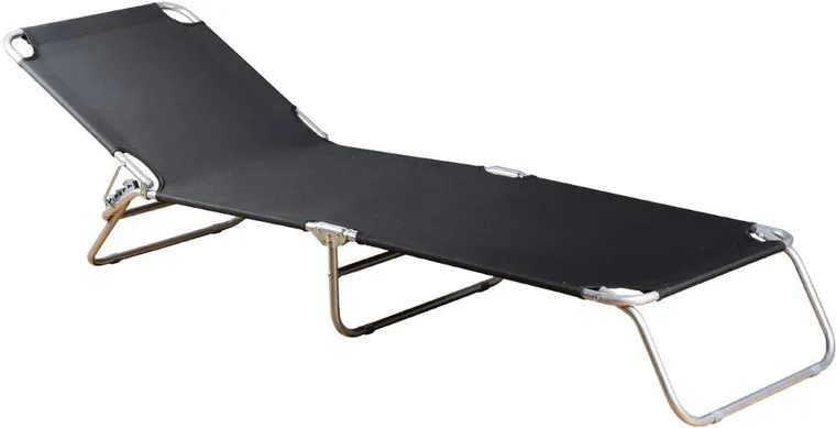 Enero Camp, składane łóżko turystyczne kempingowe, czarne