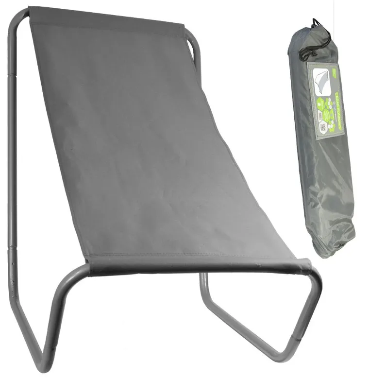 Enero Camp, składany leżak ogrodowo-plażowy z torbą, szary