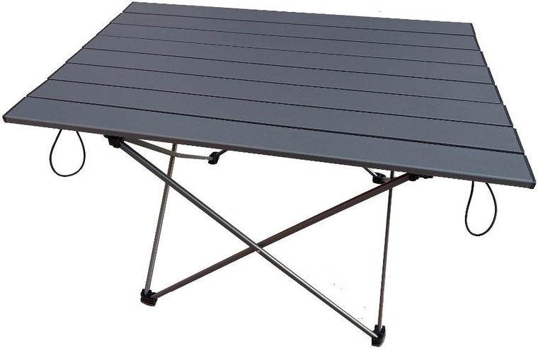 Enero Camp, składany stolik turystyczny, alumnium, szary w pokrowcu, 68-46-40 cm