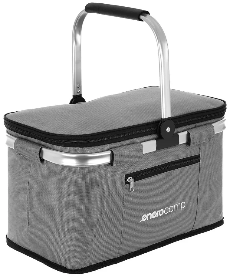 Enero Camp, termiczny koszyk turystyczny składany, szary, 24l