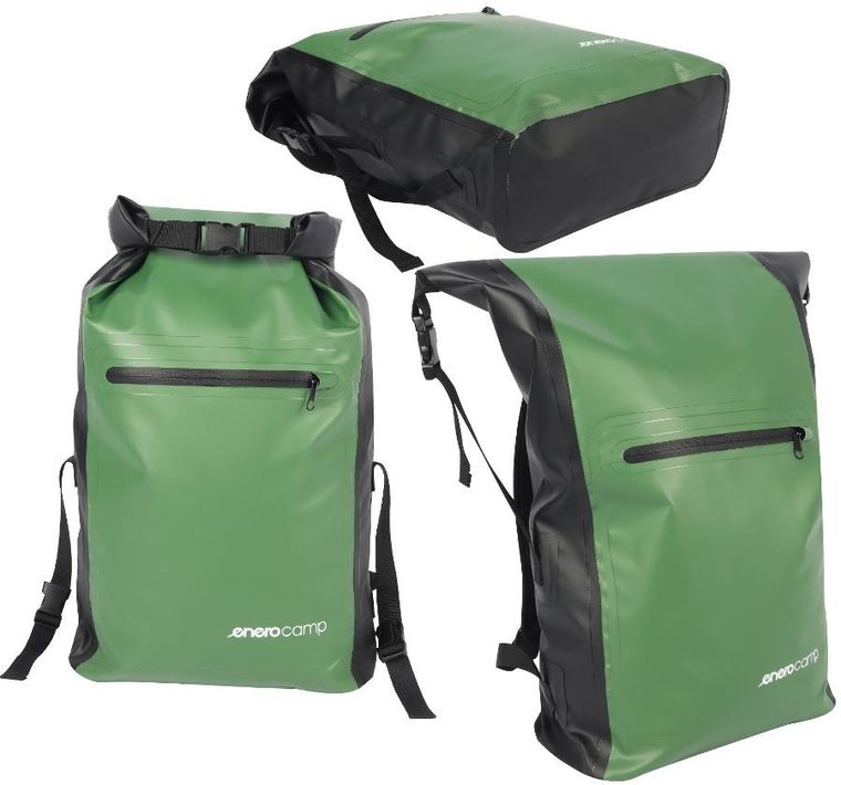 Enero Camp, wodoszczelny plecak turystyczny, zielony, 25l