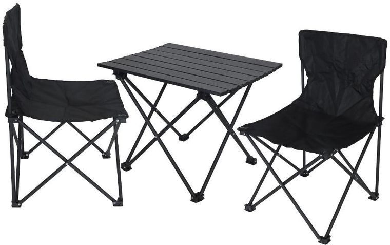 Enero Camp, zestaw turystyczny 3w1, składany, czarny