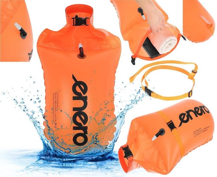 Enero, dmuchana bojka asekuracyjna, sucha kieszeń 2w1, 69-37,5 cm