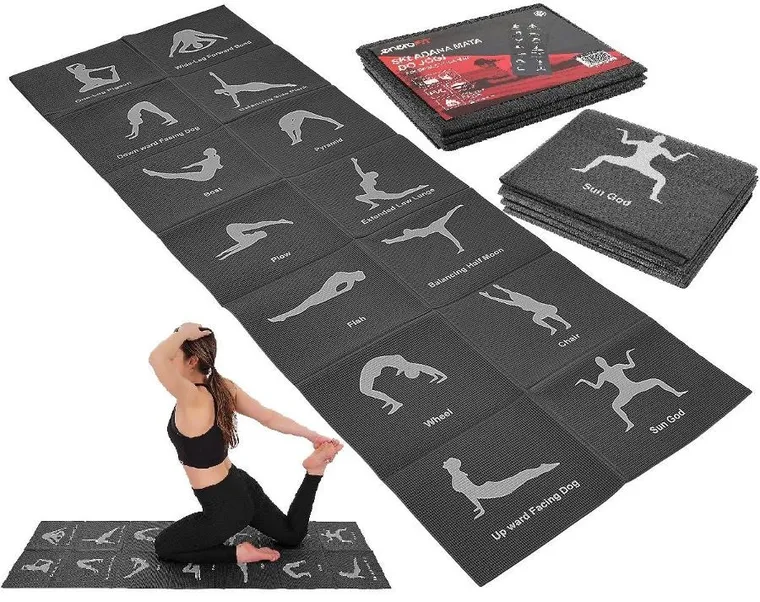 Enero, Fit, mata do jogi, czarna, 170-60-0.5 cm