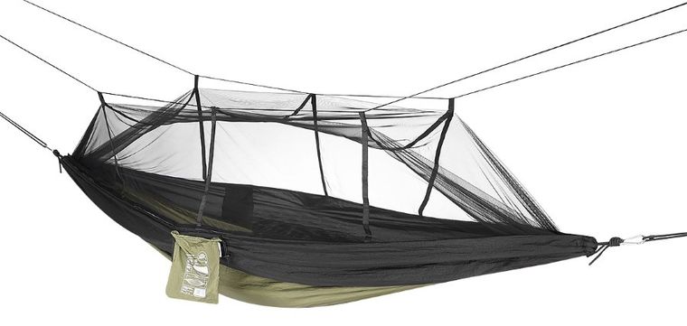 Enero, hamak turystyczny z moskitierą, 2-osobowy, zielony, 270-140 cm