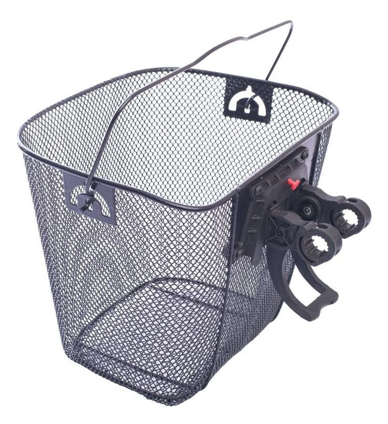 Enero, koszyk metalowy rowerowy, przedni, mocowany na click, czarny