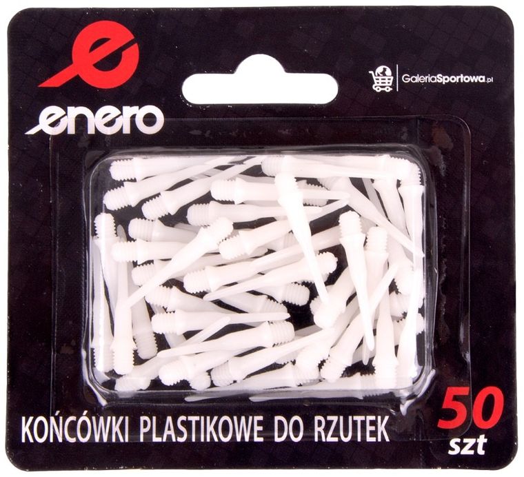 Enero, plastikowe końcówki do rzutek, białe, 50 szt.
