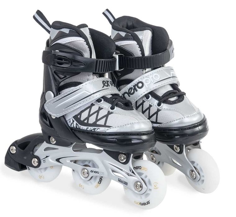 Enero Pro, łyżworolki, 4w1, LED, szare, rozmiar 26-29