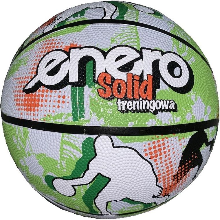 Enero, Solid, piłka do koszykówki, zielono-biała, rozmiar 7