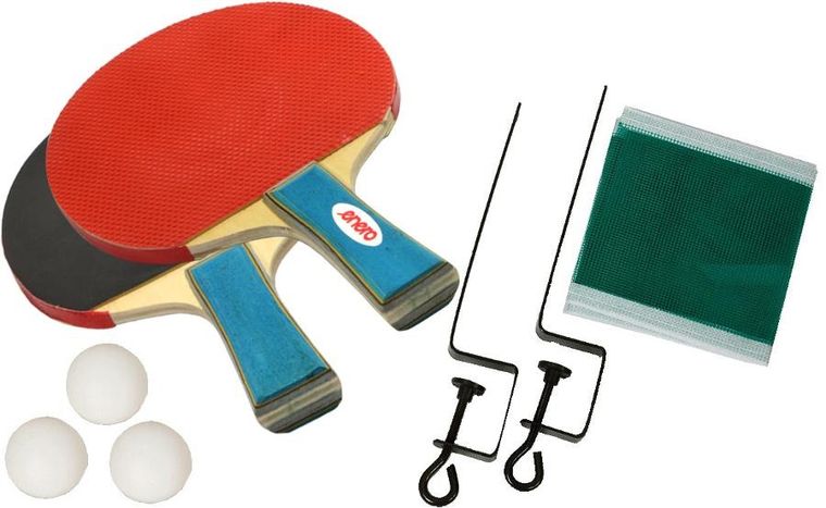 Enero, zestaw do tenisa stołowego, 2 rakietki, 3 piłeczki i siatka