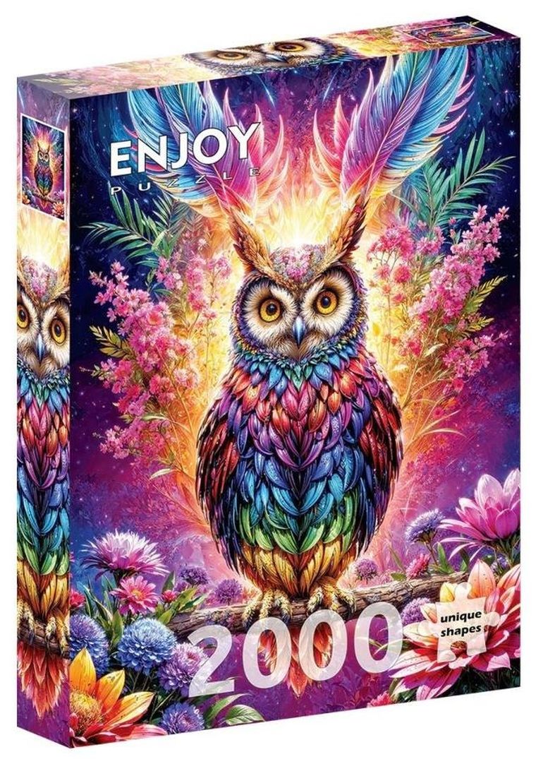 Enjoy, Kolorowa sowa, puzzle, 2000 elementów
