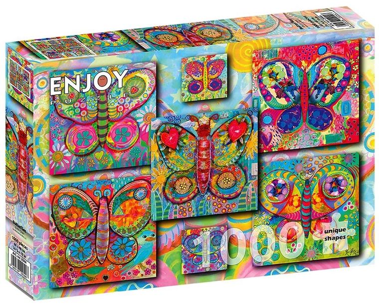 Enjoy, Kolorowe motyle, puzzle, 1000 elementów