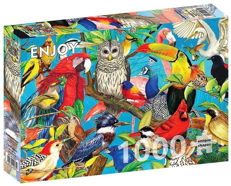 Enjoy, Kolorowe ptaki, puzzle, 1000 elementów