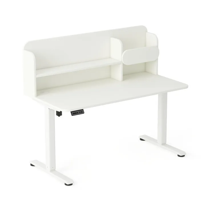 Entelo, Axio, biurko elektryczne regulowane z nadstawką, rozmiar 3-4, 120-65 cm, biały