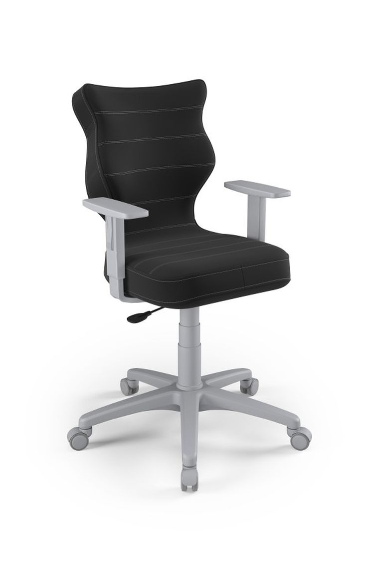 Entelo, Duo, krzesło biurowe z podłokietnikami, wzrost 159-188 cm, antracytowe