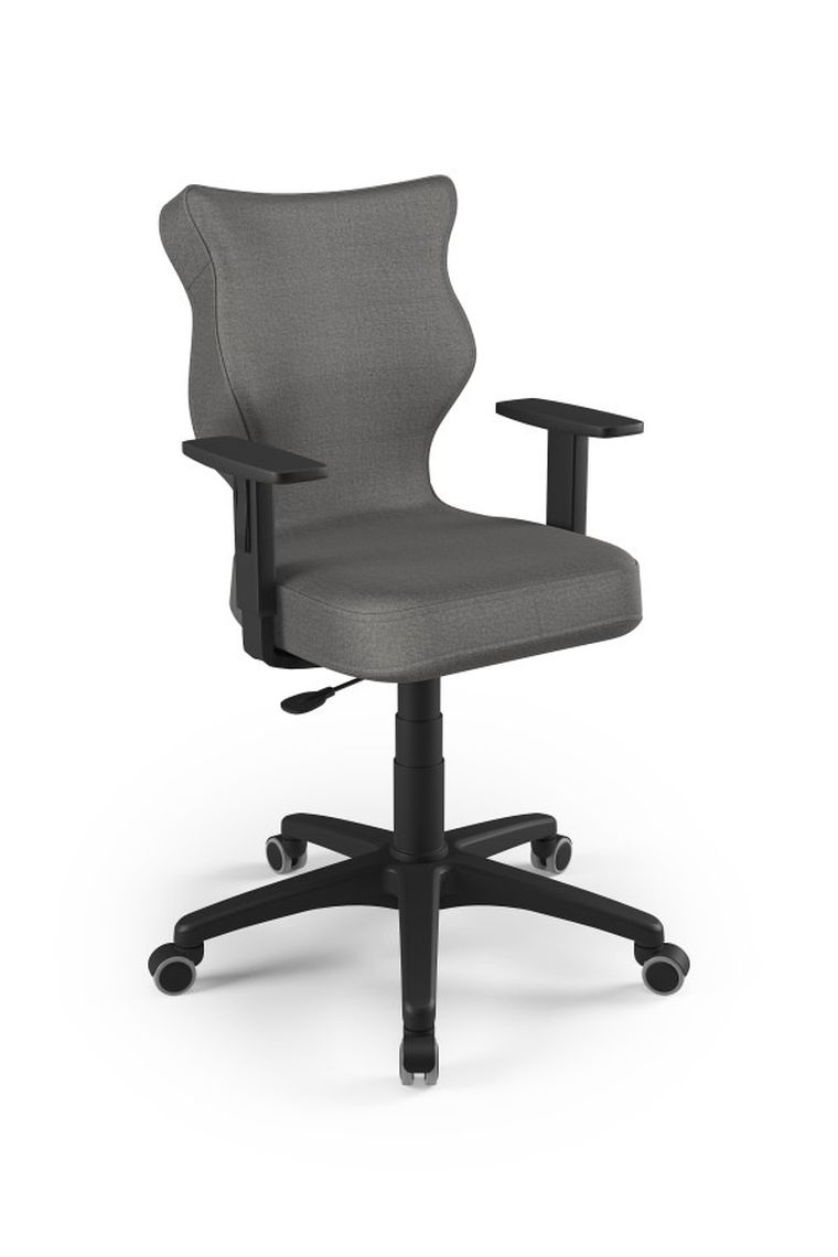 Entelo, Duo, krzesło biurowe z podłokietnikami, wzrost 159-188 cm, ciemno szare
