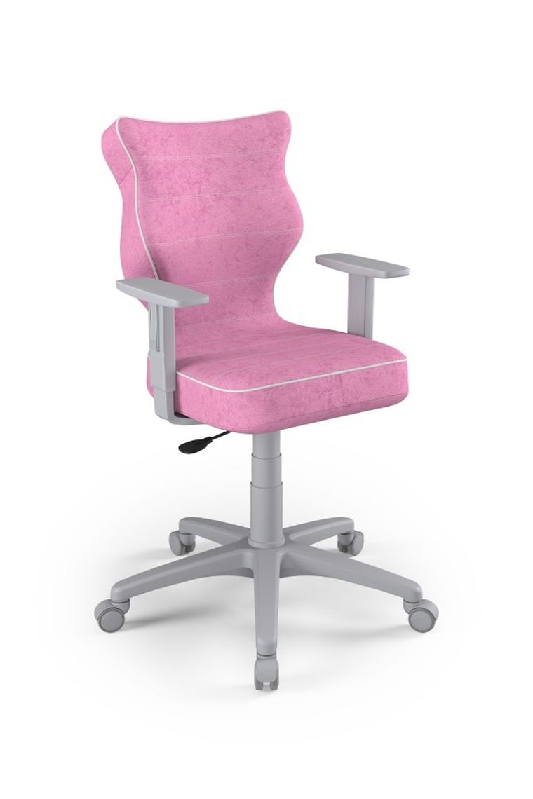 Entelo, Duo, krzesło biurowe z podłokietnikami, wzrost 159-188 cm, różowe