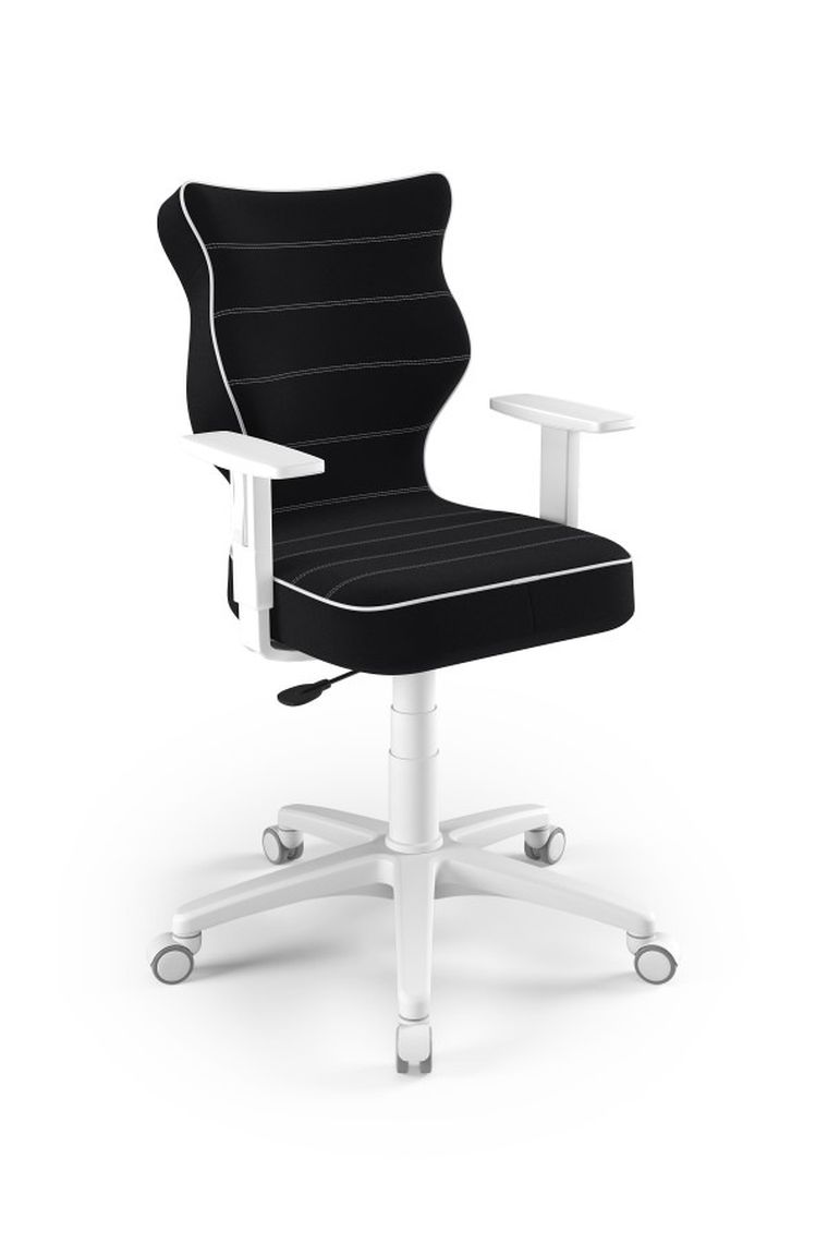 Entelo, Duo, krzesło biurowe z podłokietnikami, wzrost 159-188, czarne