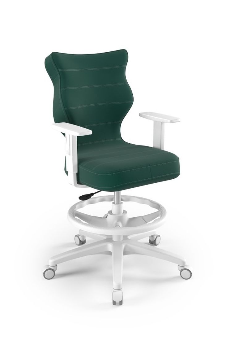 Entelo, Duo, krzesło biurowe z podnóżkiem i podłokietnikami, wzrost 159-188 cm, zielone