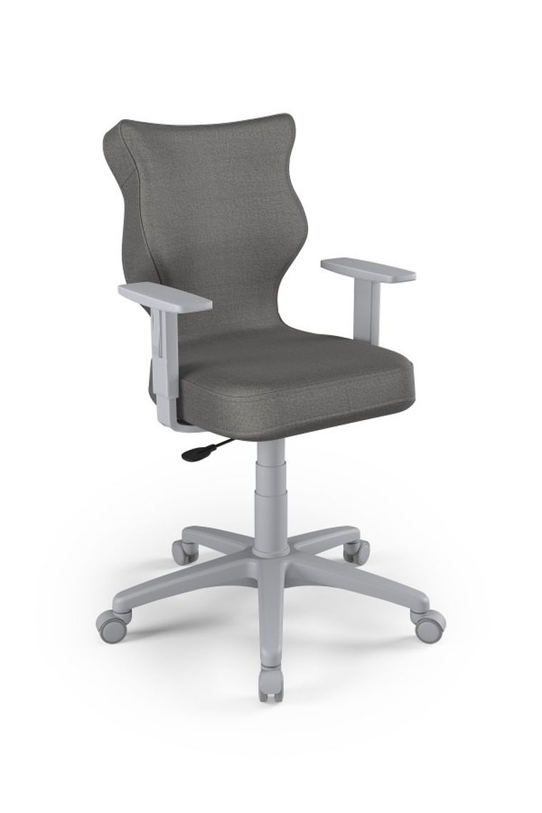 Entelo, Duo, krzesło młodzieżowe z podłokietnikami, wzrost 146-176,5 cm, ciemno szare