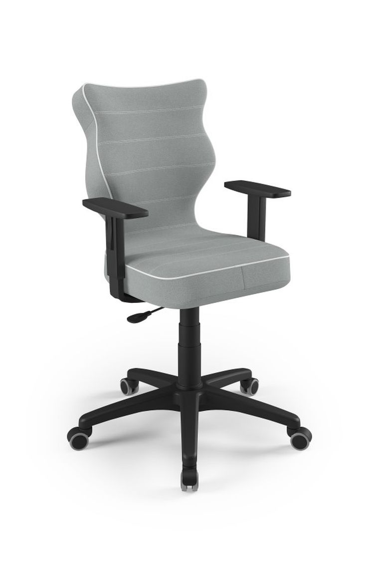 Entelo, Duo, krzesło młodzieżowe z podłokietnikami, wzrost 146-176.5 cm, szare