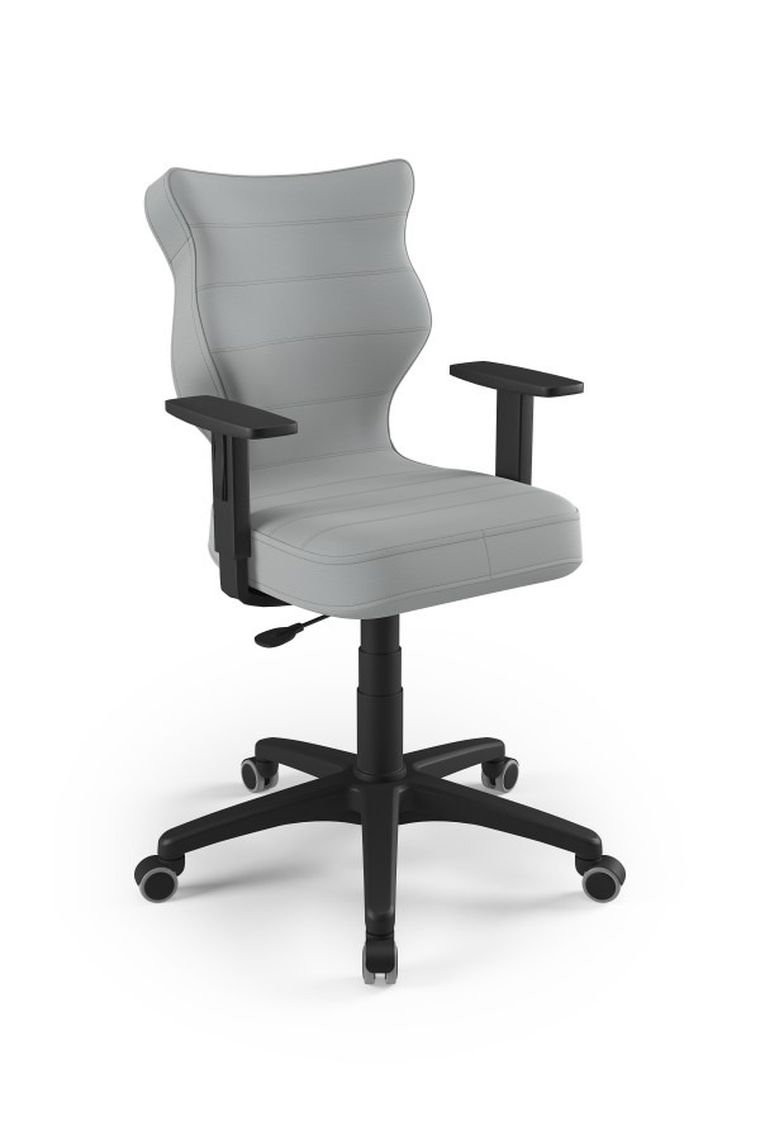 Entelo, Duo, krzesło młodzieżowe z podłokietnikami, wzrost 146-176.5 cm, szare